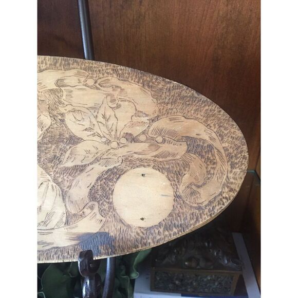 Antique Wood Burned Carving - Picture 4 of 10